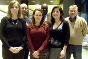 The new team (l-r): Adele Morris, David Noakes, Rosie Shimell, Michael Bukola, Anood Al-Samerai, Graham Neale